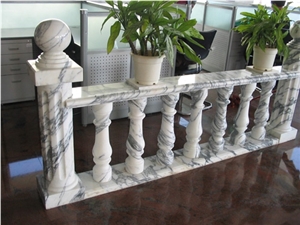 Natural Marble Stone Balusters, White Marble Balustrade & Railings, Marble Handrail