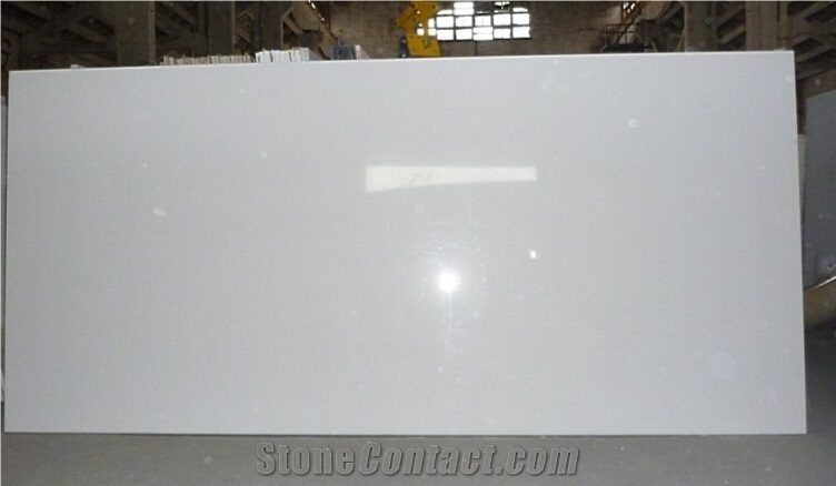 Pure White Quartz Stone Slabs & Tiles, Artificial Quartz Stone, White Engineered Stone