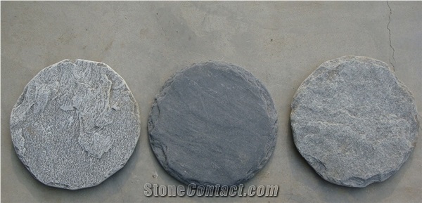 Round Paving Stone, Slate Pavers, Slate Stone Landscaping Stone, Natural Stone Grey Slate Cube Stone & Pavers