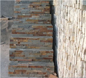Rusty Natural Stone Exterior Wall Cladding Panel, Rusty Slate Stone Walling Tiles