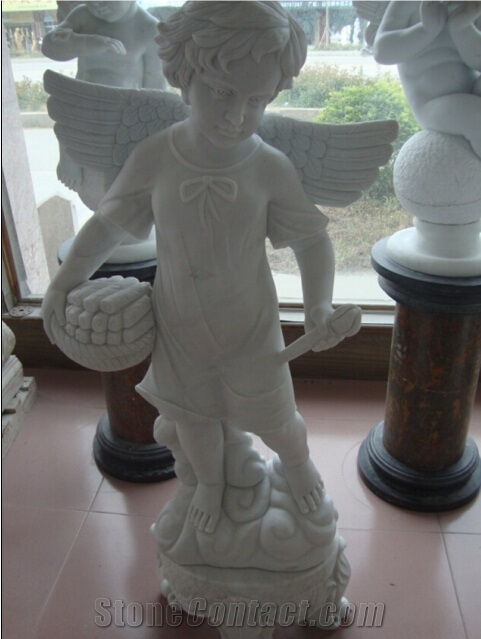 White Marble Sculpture & Handcrafts, White Marble Angle Sculpture & Statue