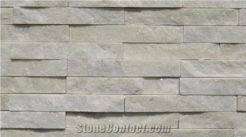 Whte Quartzite Wall Cladding Stone, White Quartzite Culture Stone, White Quartzite Stone Tiles