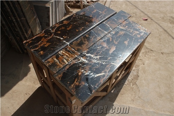 Good Quality Polished 30x60 Tiles - Gold Vein Marble, Black Gold Marble Tiles