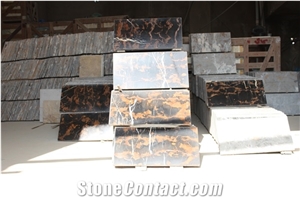 Portoro Black Marble 30x60x2 cm Polished Tiles, Black Gold Marble Tiles