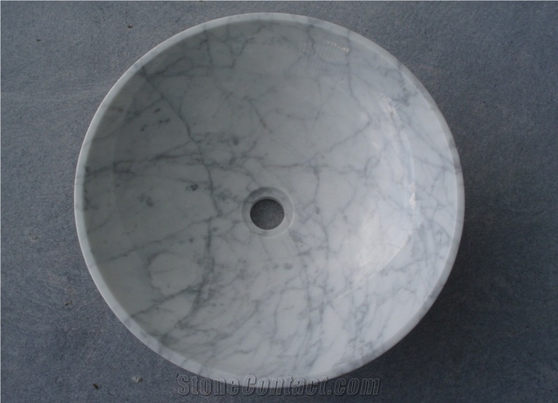 White Carrara Marble Sink