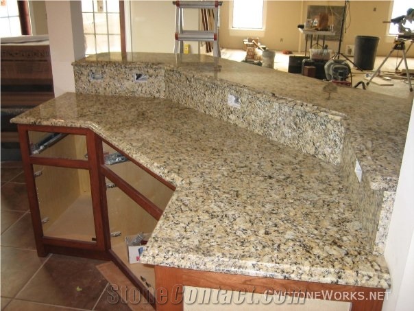 Giallo Veneziano Granite Kitchen Countertop, Yellow Granite Kitchen Countertops