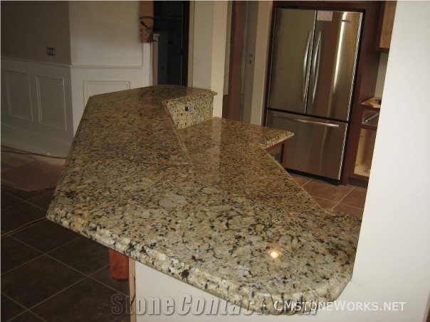 Giallo Veneziano Granite Kitchen Countertop, Yellow Granite Kitchen Countertops