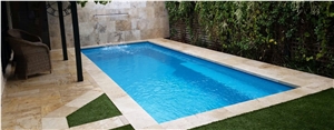 Beige Travertine Swimming Pools Design