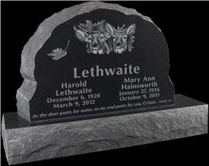 American Black Granite Laser Engraved Headstone