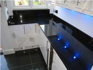 Nero Assoluto Granite Kitchen Bench Top, Black Granite Kitchen Countertop Zimbabwe