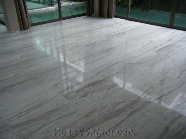 Skyline White Marble Polished Floor Tiles Turkey