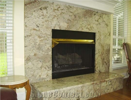 Taupe White Granite Fireplace Surround Brazil From Poland