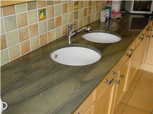 Wild Sea Granite Kitchen Countertop, Green Granite Vanity Tops Brazil