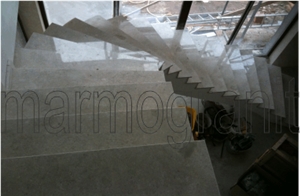 Ruschita Creme Rosa Marble Stairs, Pink Marble Stairs & Steps Romania