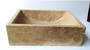 High Quality China Emperador Light Brown Marble Sink & Basin,Wash Sink for Bathroom