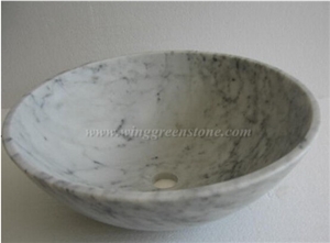 Polished Bianco Carrara Marble Sinks & Basins for Bathroom or Kitchen ,Vanity Top with Own Quarry