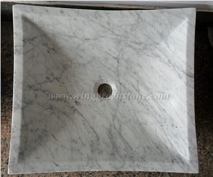 Polished Bianco Carrara Marble Sinks & Basins for Bathroom or Kitchen ,Vanity Top with Own Quarry