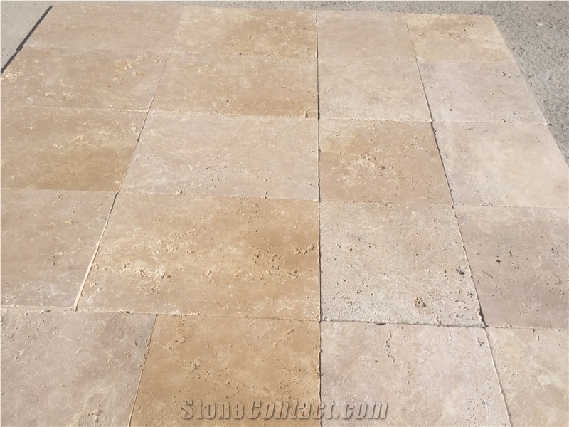 Light Travertine Tumbled Pattern tiles, pavers, beige travetine cube stone, paving sets, floor covering 
