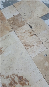 Opus Romain Classic Tumbled Travertine Tiles & Slabs, Denizli Beige Travertine Floor Tiles Pattern