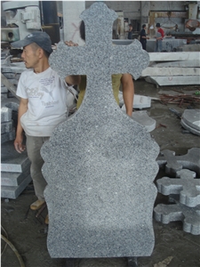 G603 Grey Granite Cross Tombstone, Western Style Tombstone, G603 Granite Monument & Tombstone