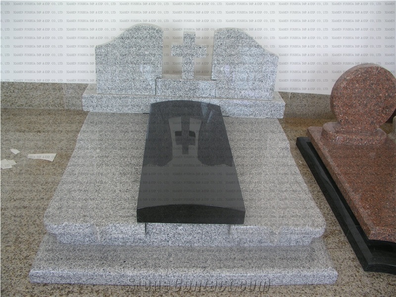 Grey Granite Headstone Tombstone & Monument, Like Euro Style, Usa Style, Etc