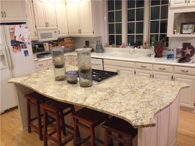 Absolute Cream Granite Kitchen Island Top Beige Granite Kitchen