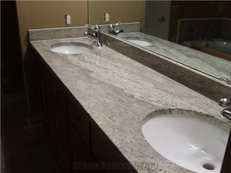 White Parador Granite Master Bathroom Vanity Top Brazil