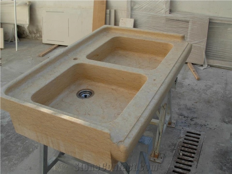 Breccia Montalto Marble Solid Carved Wash Basin