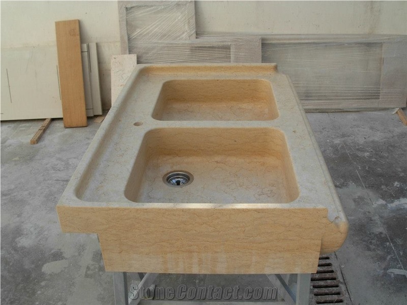 Breccia Montalto Marble Solid Carved Wash Basin