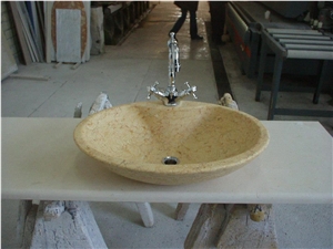 Giallo Reale Extra Marble Wash Basins, Sinks