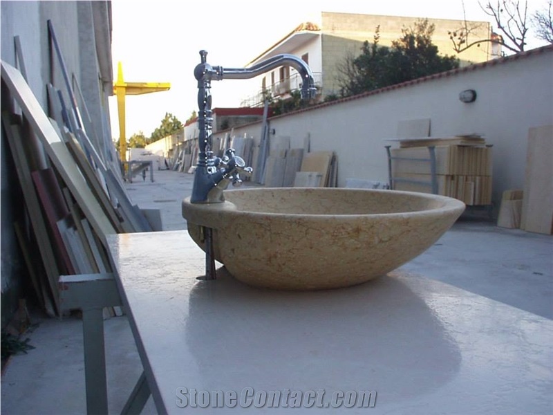 Giallo Reale Extra Marble Wash Basins, Sinks