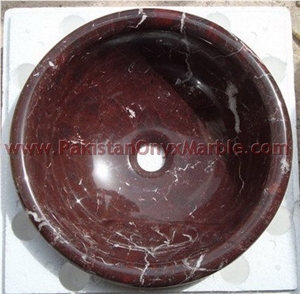 A Grade Red Zebra Marble Sinks and Basins