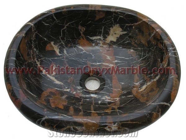 Export Quality Black and Gold Marble (Michaelangelo) Sinks and Basins