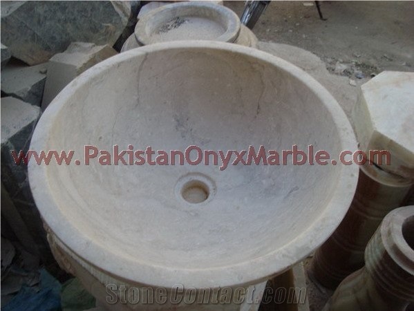 Sahara Beige Marble Sinks and Basins for Kitchen