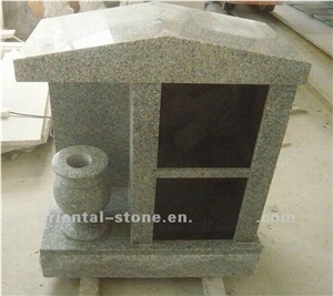 2 Niches Family Cremation Columbarium, China Grey Granite Cemetery Mausoleum, Shanxi Black Columbariums Crypts