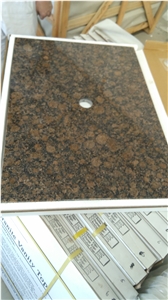 Baltic Brown Granite Vanity Top with Backsplash No Faucet Drilling 2”Diameter Cutout for Vessel Sink Bathroom Tops