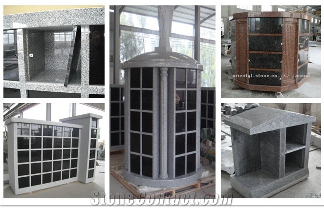 China G603 Granite Cremation Columbarium, Shanxi Black Stone Niches Urns Columbariums, Cemetery Mausoleums Crypts Design