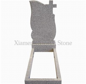 China G603 Granite Cross Carving Tombstones, Russia Style Single Monuments, Cemetery Engraved Headstones, Memorial Gravestone, Custom Tombstone Monument Design