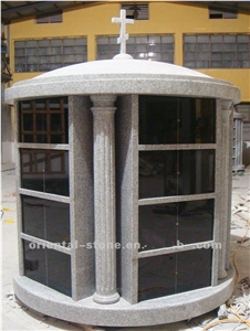 China G603 Grey Granite Cremation Columbarium, Black Granite Mausoleums Crypts Design, Niches Round Cemetery Columbariums