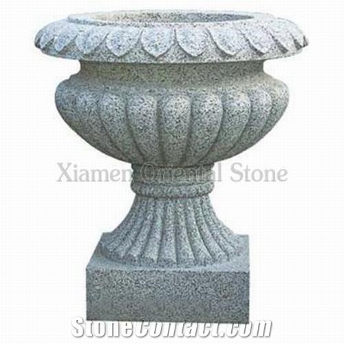 China G623 Granite Landscaping Stones Flower Pots, Outdoor Carving Flower Vases, Exterior Planters, Flower Stand, Planter Pots