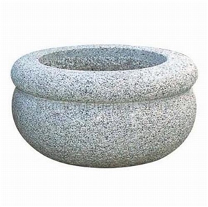 China G623 Granite Outdoor Flower Pots, Garden Landscaping Stones Flower Vases, Exterior Planters, Planter Pots, Flower Stand