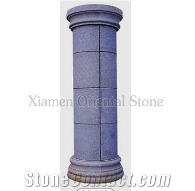 China G633 Granite Roman Sculptured Columns, Outdoor Building Stone Architectural Doric Columns, Exterior Landscaping Stone Column Bases & Tops