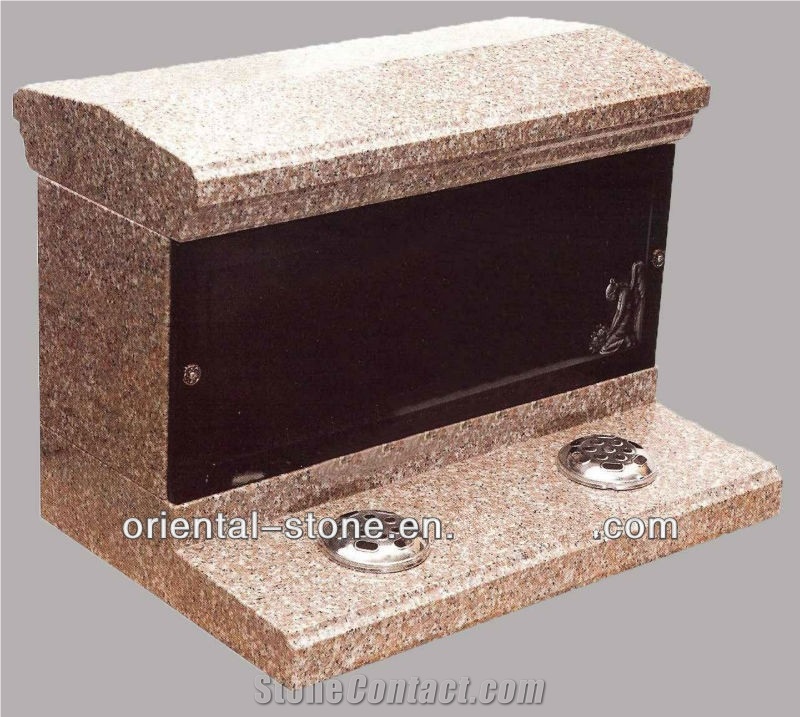 China G636 Granite Single Cemetery Columbariums, Black Stone Double Cremation Mausoluems Crypts Design, Niches Columbarium Urn