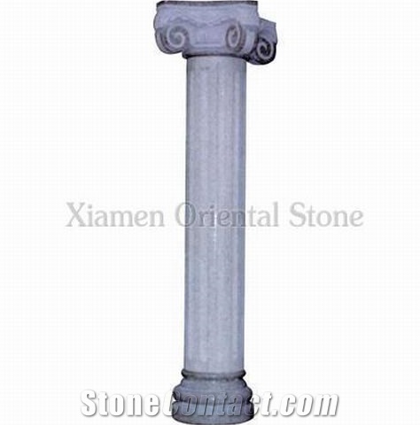 China G663 Granite Roman Sculptured Columns, Exterior Building Stones Ionic Columns, Landscaping Stones Architectural Columns, Column Bases & Tops