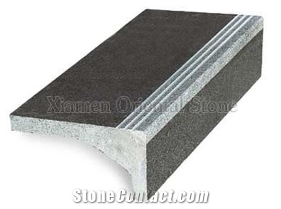 China G684 Granite Ourdoor Steps Staircase with Anti-Slide, Building Stone Deck Stair, Stair Riser, Black Stone Indoor Stair Treads