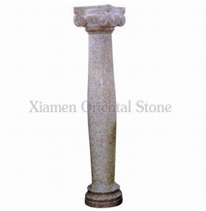 China G752 Granite Roman Sculptured Columns, Exterior Building Stones Ionic Columns, Architectural Columns, Outdoor Landscaping Stones Column Bases & Tops