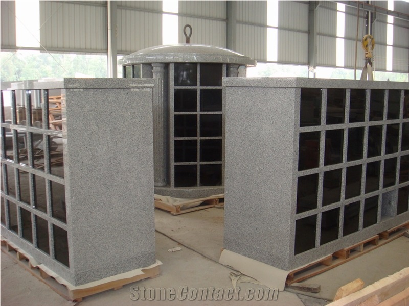 China Granite G603 Cremation Columbarium Project, Shanxi Black Cemetery Mausoleum Crypts Design
