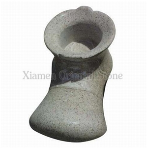 China Granite Garden Flower Pots, Outdoor Landscaping Stones Flower Vases, Flower Stand, Exterior Planters, Planter Pots, Pepperino Light Grey Granite Exterior Planters