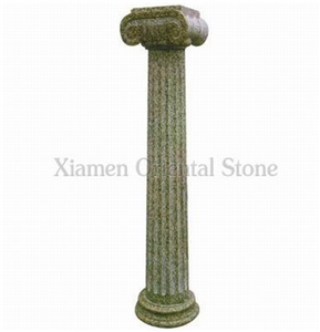 China Granite Ionic Columns, Stone Roman Columns Bases & Tops, Exterior Architectural Column, Exterior Sculptured Columns, G703 Yellow Granite Architectural Columns