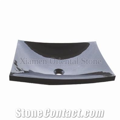 China Granite Irregular Wash Sink, Natural Stone Vessel Sinks, Bathroom Basins, Polishing Surface Basin, Hebei Black Granite Vessel Sinks